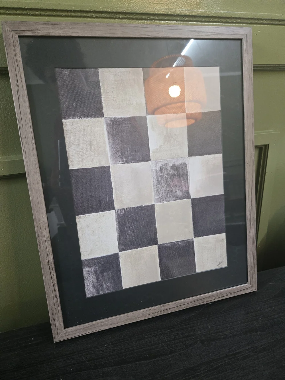 Target Neutral Checkerboard Framed Wall Art - Black & Cream